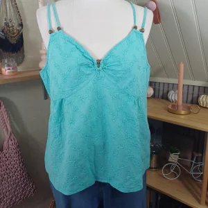 Débardeur turquoise, Tissaia, taille 44