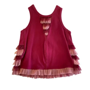 Robe à froufrou rouge