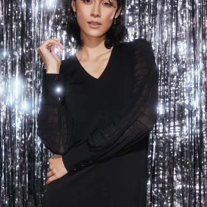 Robe courte droite en tricot