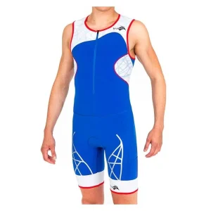 Homme Spider LD1 : Tenue de triathlon longue distance royal red Promo