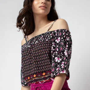 T-shirt évasé à manches courtes