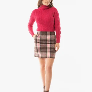 Jupe droite à carreaux