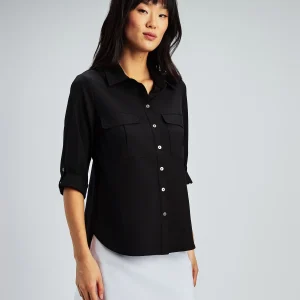 Blouse à manches 3/4 avec boutons