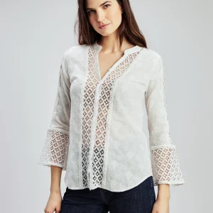 Blouse à manches 3/4 avec boutons