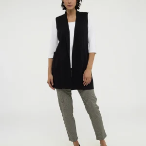 Longue veste en maille sans manches