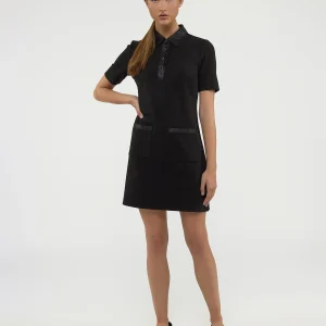 Robe courte droite en tricot