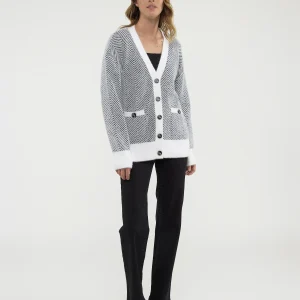 Cardigan en tricot ample à manches longues