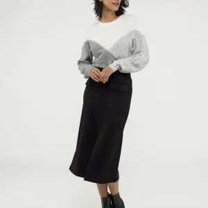 Jupe longue ligne A en tricot