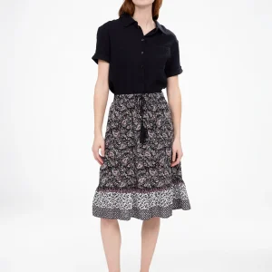 Jupe évasée mi-mollet