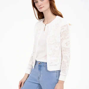 Cardigan court à manches longues