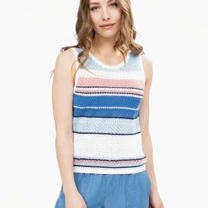 Débardeur à rayures en crochet