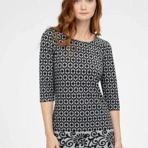 Tunique en tricot semi ajustée à manches 3/4