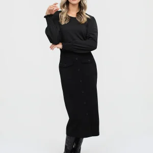 Jupe ligne A mi-mollet en tricot