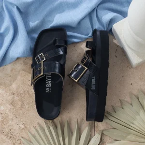 Sandales Castel Noir à Plateforme