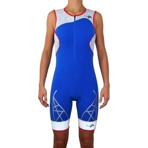 Femme Spider LD1 : Tenue de triathlon longue distance royal red Promo