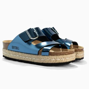 Sandales Tenerife Rope Bleu Marine à Plateforme