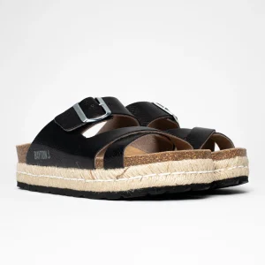 Sandales Tenerife Rope Noir à Plateforme