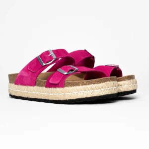 Sandales Alcee Fuschia à Plateforme en cuir Suédé
