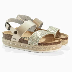 Sandales Gaceo Dorées Clair à Plateforme