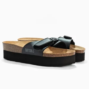 Sandales Calypso Noir à Plateforme