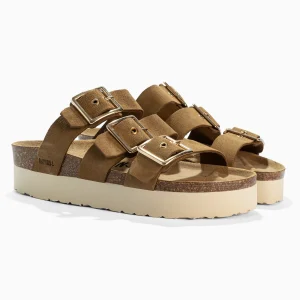 Sandales Castelo Camel à Plateforme en cuir Suédé