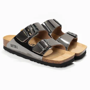 Sandales 2 Brides Atlas Argent foncées