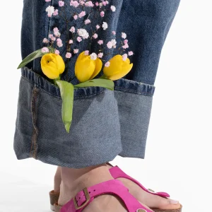 Sandales Mercure Rose Fluo en Cuir Suédé