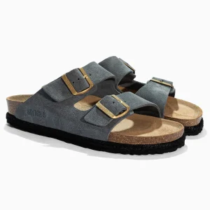 Sandales Benalla Gris en Cuir Suédé