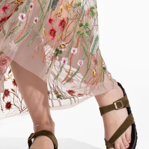 Sandales Diane Kaki en Cuir Suédé