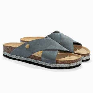Sandales Burgos Gris en Cuir Suédé
