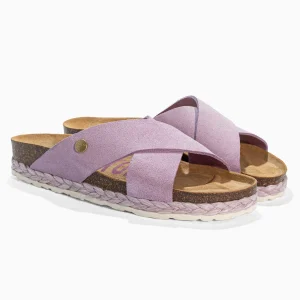 Sandales Burgos Lila en Cuir Suédé