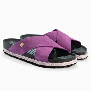 Sandales Burgos Violet en Cuir Suédé
