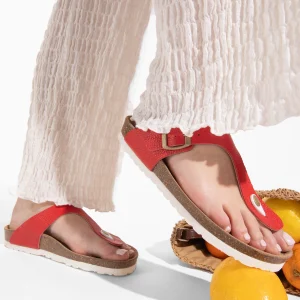 Sandales Mercure Rouge en Cuir