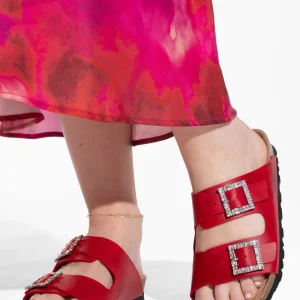 Sandales Strass Atlas Rouge