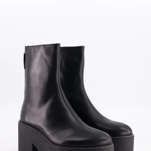 domino - bottine zippée cuir noir