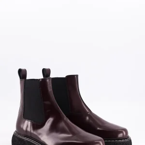 elmet - chelsea boots cuir glacé bordeaux