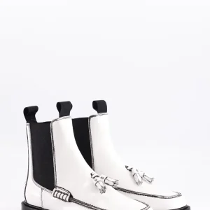 izzy - chelsea boots cuir glacé blanc