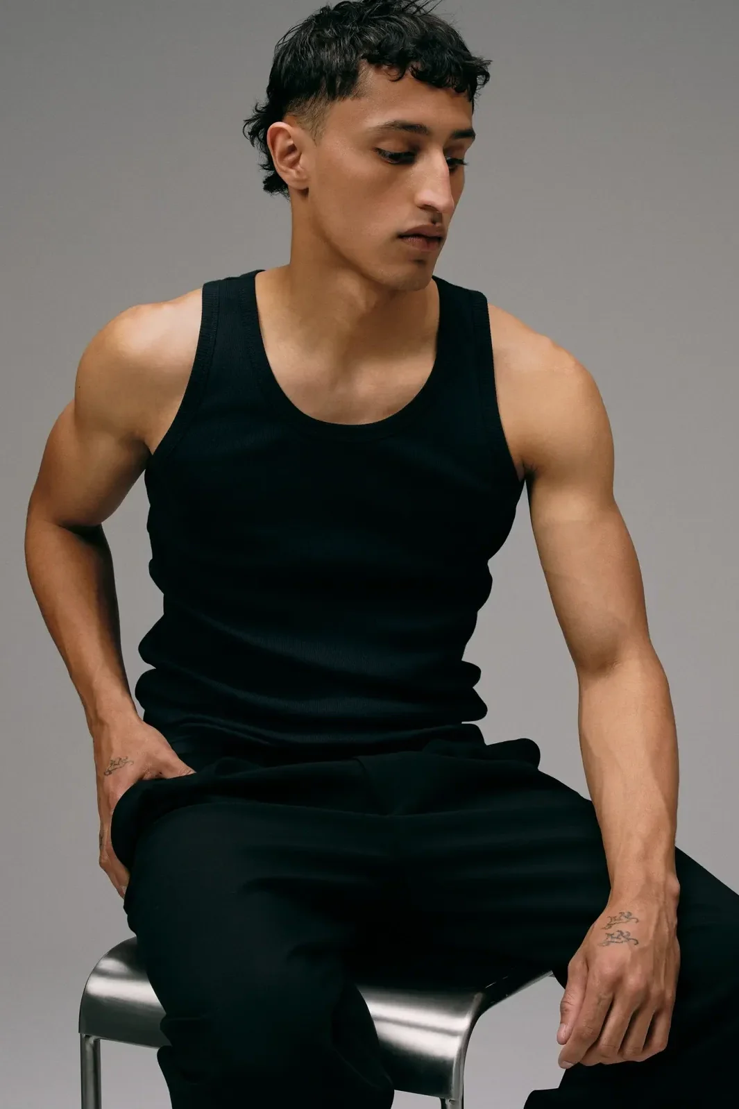 Débardeur Homme Marcel Signature - Noir Charbon – Image 6