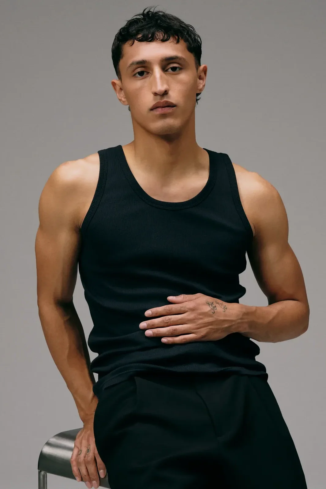 Débardeur Homme Marcel Signature - Noir Charbon – Image 5