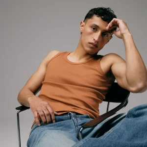 Débardeur Homme Marcel Signature - Marron Cognac