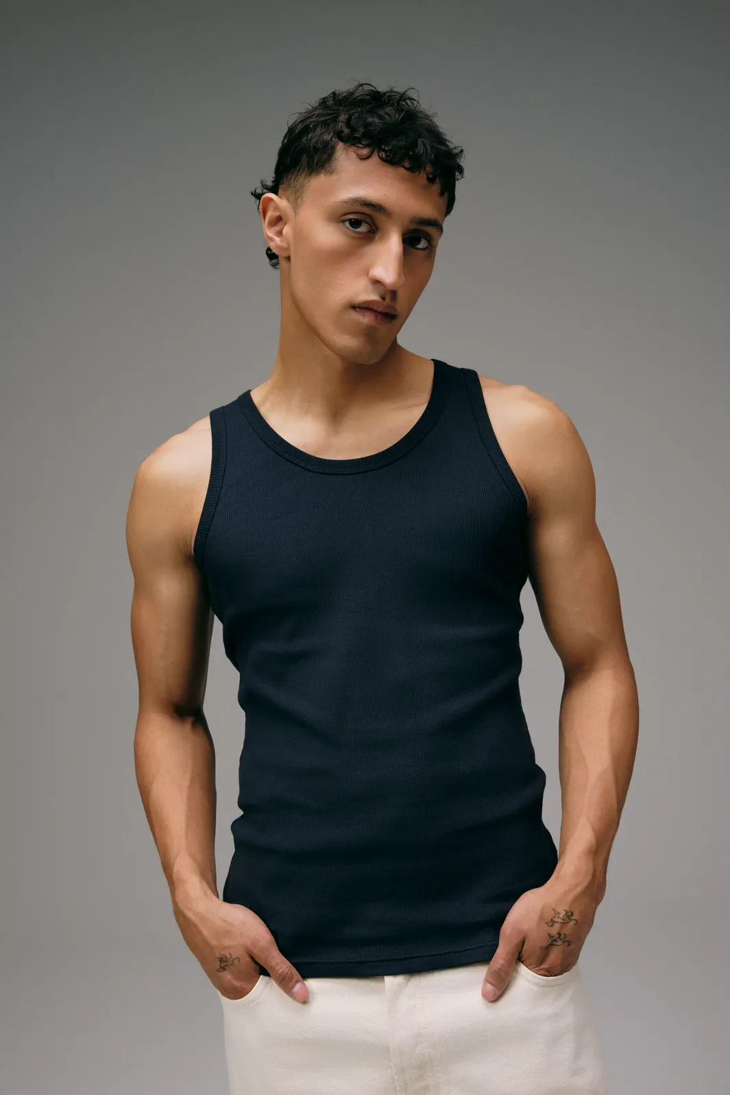 Débardeur Marcel Signature - Bleu Marine – Image 5