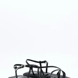 naomi - sandale plate cuir vernis noir