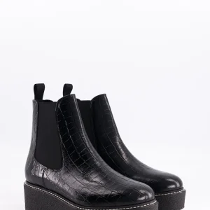 pooky - chelsea boots croco noir