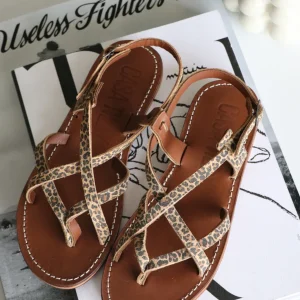 Sandales en cuir léopard  - Atlas