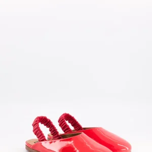 bao - ballerine cuir vernis et nappa pavot