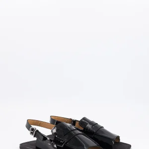 carry - sandale type mocassin cuir vernis noir