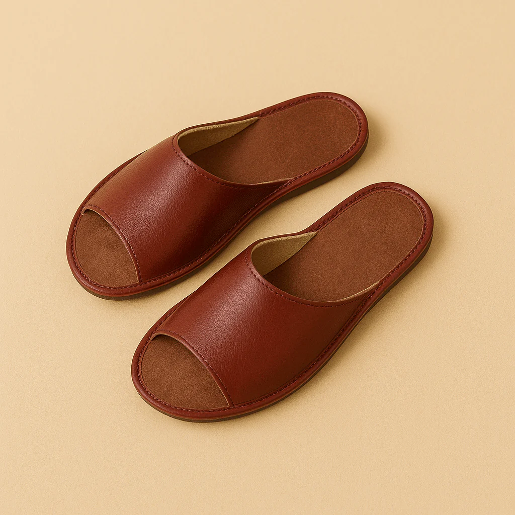 Chaussons claquettes homme | Cuir – Image 5