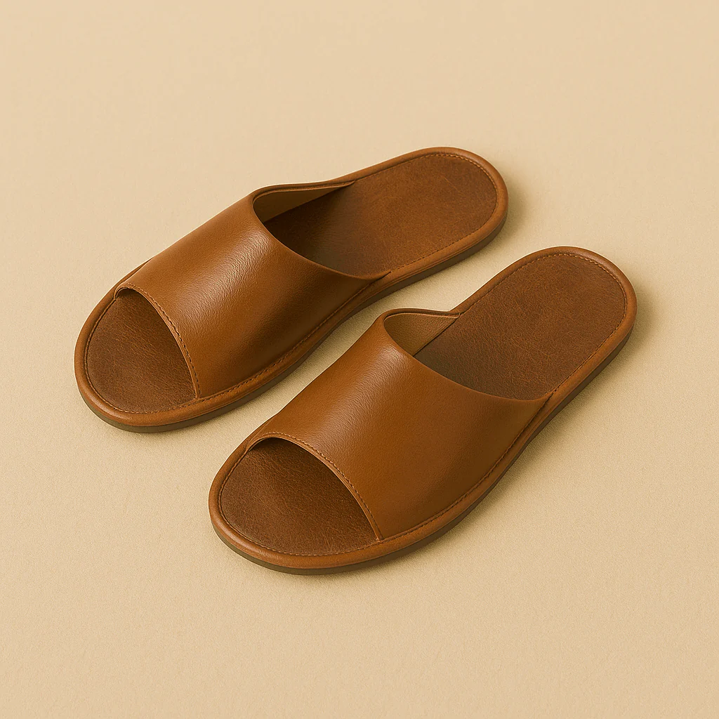 Chaussons claquettes homme | Cuir – Image 3