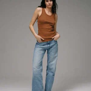 Débardeur Femme Marcel Signature  - Marron Cognac