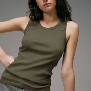 Débardeur Femme Marcel Signature - Vert Kaki